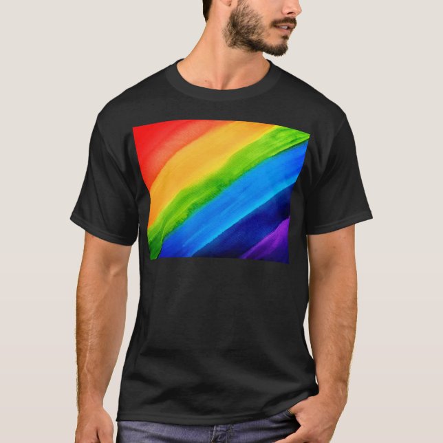  Watercolor Rainbow Colors T-Shirt (Front)