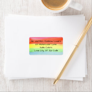 Watercolor Rainbow Custom Address Labels