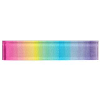Watercolor Rainbow Design Desk Name Plate