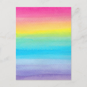 Watercolor Rainbow Design Postcard