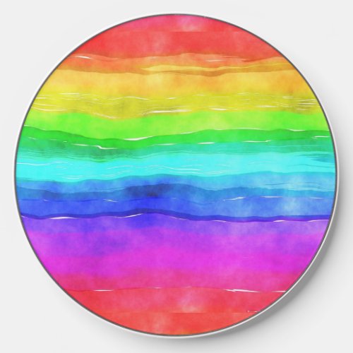 Watercolor Rainbow Design Wireless Charger
