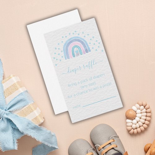 Watercolor Rainbow Diaper Raffle Enclosure Card