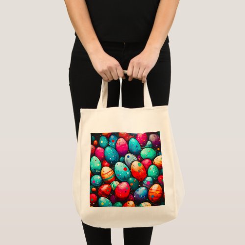 Watercolor Rainbow Easter Eggs Tote Bag