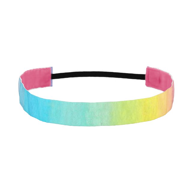 Watercolor Rainbow Elastic Headband (Front)