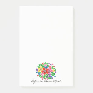 Watercolor Rainbow Flowers Post-it Notes