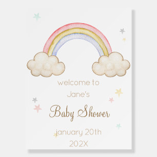 Watercolor Rainbow Foam Baby Shower Welcome Sign