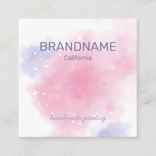 Watercolor Rainbow Galaxy Stars Earrings Display Square Business Card