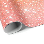 Watercolor Rainbow Galaxy Stars & Falling Snow Wrapping Paper (Roll Corner)