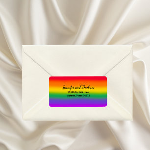 Watercolor Rainbow Gay Pride Return Address Label