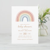 Watercolor Rainbow Gender Neutral Baby Shower Invi Invitation (Standing Front)