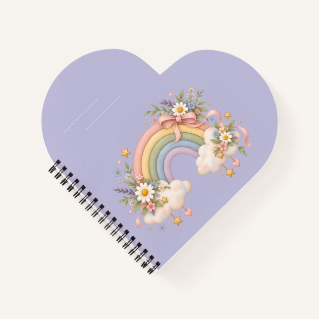 Watercolor Rainbow Gift – Charming Cloud Notebook (Front)