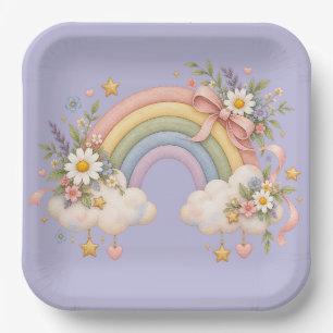 Watercolor Rainbow Gift – Charming Cloud Paper Plates