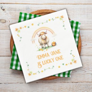Watercolor Rainbow Gold St Patricks Day Lucky One