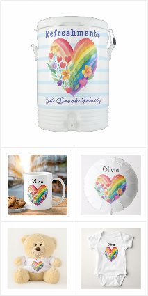 Watercolor Rainbow Heart