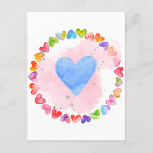 Watercolor Rainbow Heart Card