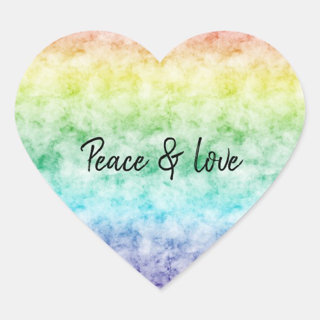 Watercolor Rainbow   Heart Sticker (Front)
