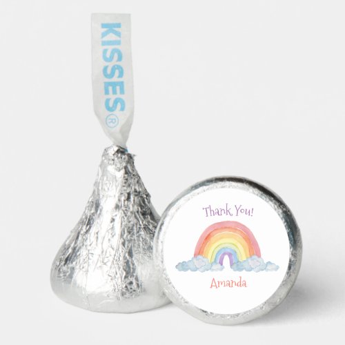 Watercolor Rainbow Kids Party Hersheys Kisses