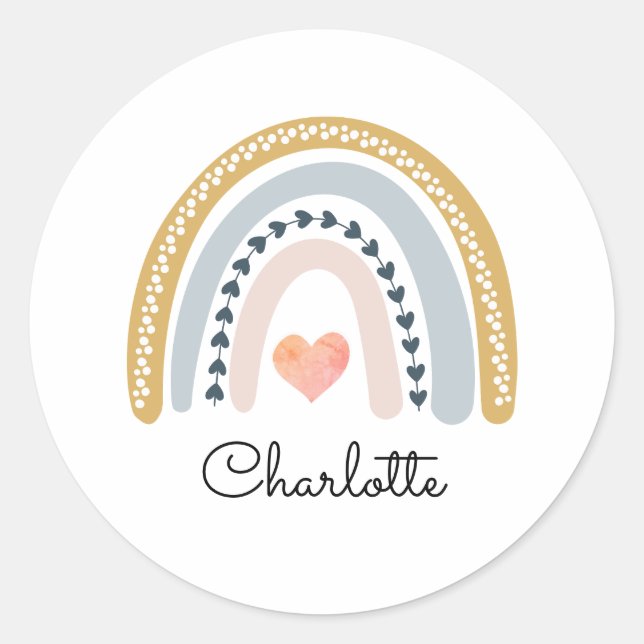 Watercolor Rainbow Kid's Sticker (Front)