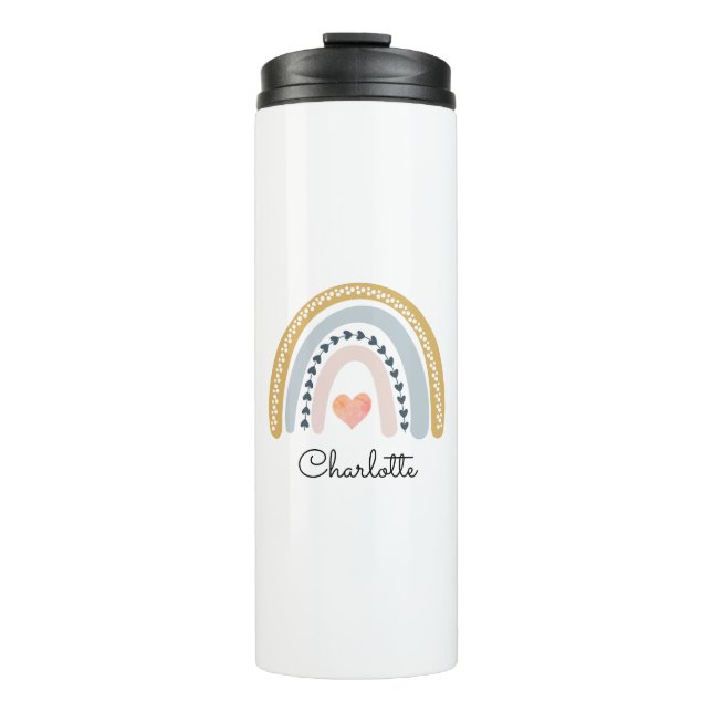 Watercolor Rainbow Kid's Thermal Tumbler (Front)