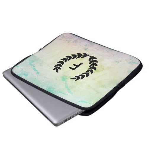 Watercolor Rainbow Laptop Case with Monogram Zazzle
