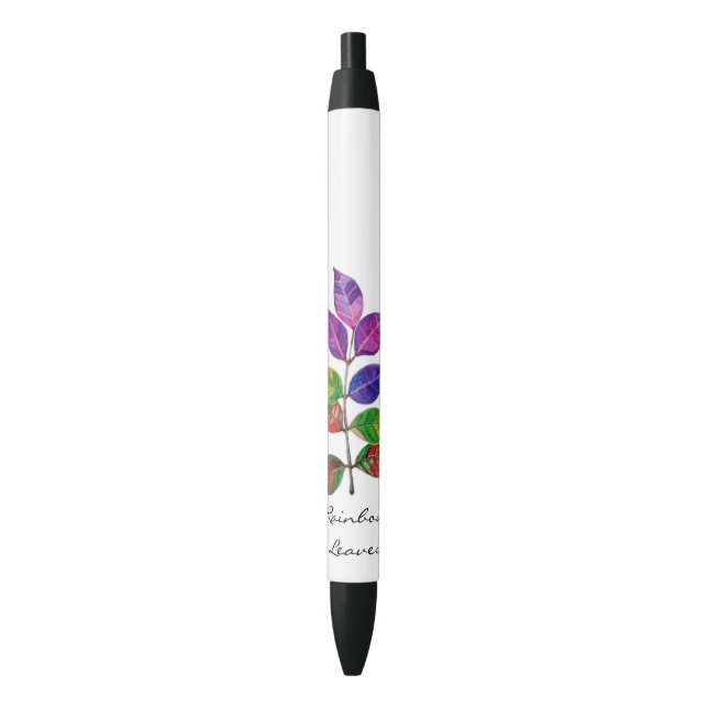 Watercolor Rainbow Leaves Pen (Front Vertical)