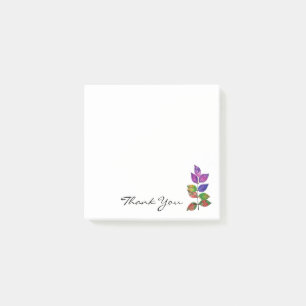Watercolor Rainbow Leaves Post-it Notes
