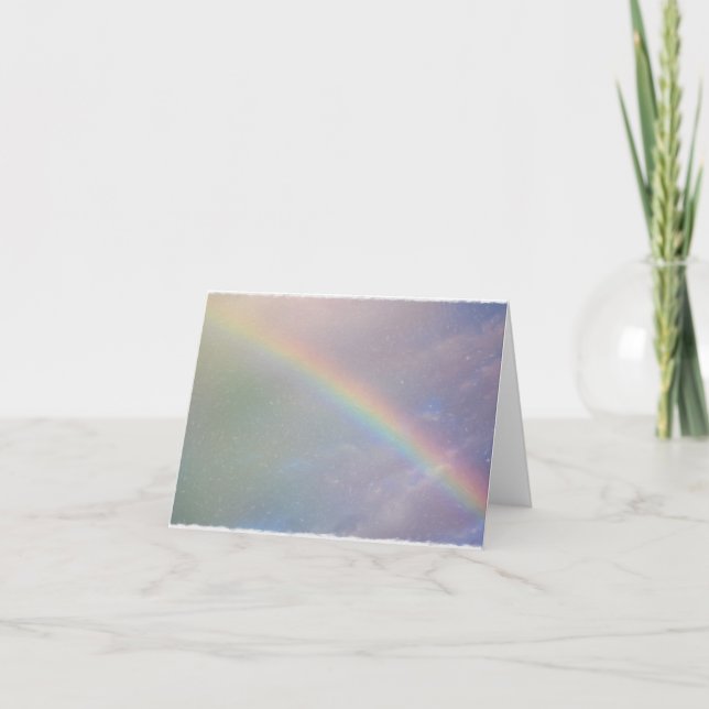 Watercolor Rainbow Letterpress Thank You Card (Front)