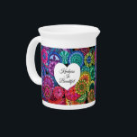 Watercolor Rainbow Mandala With Heart Beverage Pitcher<br><div class="desc">Watercolor rainbow mandala with cute heart. Colorful geometry pattern doodle style mandala design created for mandala lovers. Can be a beautiful gift. Easily customize it with different words,  names or just enjoy as it is. Please check the collection for matching items.:)</div>