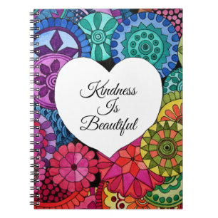 Watercolor Rainbow Mandala With Heart Notebook