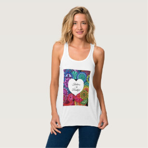 Watercolor Rainbow Mandala With Heart Tank Top