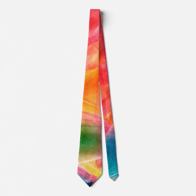Watercolor Rainbow Men"s Neck Tie (Front)