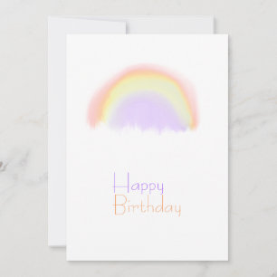 Watercolor rainbow modern birthday card for her