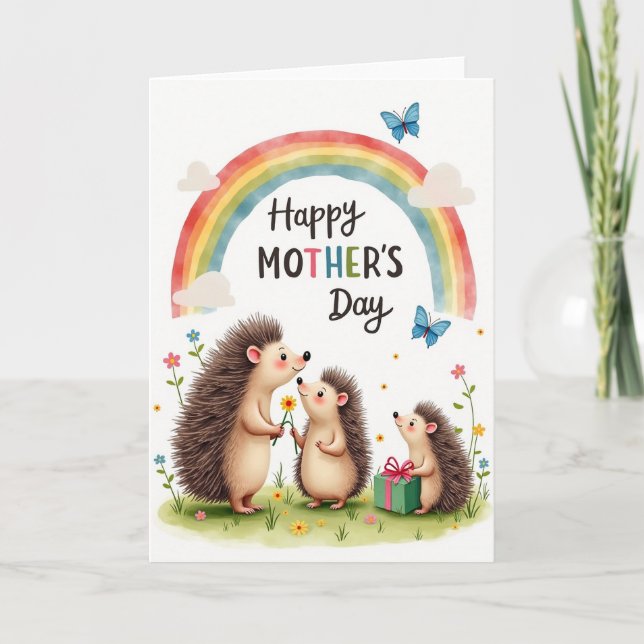 Watercolor Rainbow Mothers Day Card (Front)