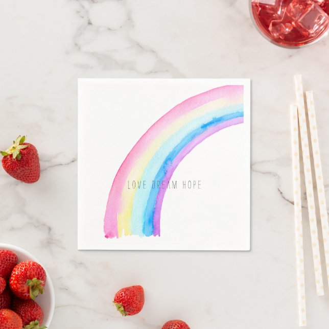 Watercolor Rainbow Napkins (Insitu)