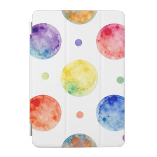 Watercolor Rainbow Orb Polka Dot Pattern iPad Mini Cover
