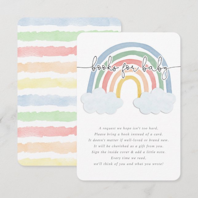 Watercolor rainbow pastel books for baby enclosure (Front/Back)