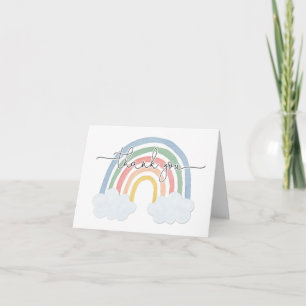 Watercolor rainbow pastel colorful thank you card