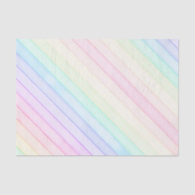 Watercolor Rainbow Pastel Stripe Gift Tissue Tissue Paper (Front)