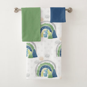 Watercolor Rainbow Pattern Bath Towel Set