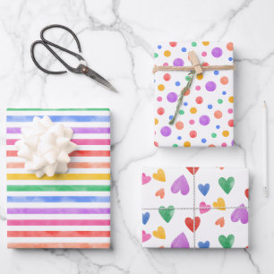 Watercolor Rainbow pattern birthday Wrapping Paper Sheets