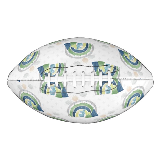 Watercolor Rainbow Pattern Football (Front)