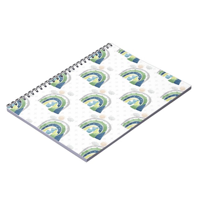 Watercolor Rainbow Pattern Notebook (Left Side)