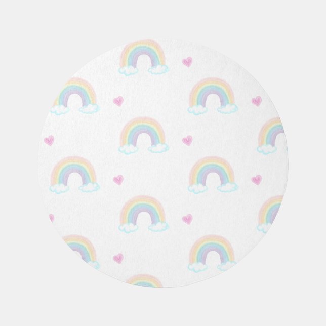 WATERCOLOR RAINBOW PATTERN RUG (Front)