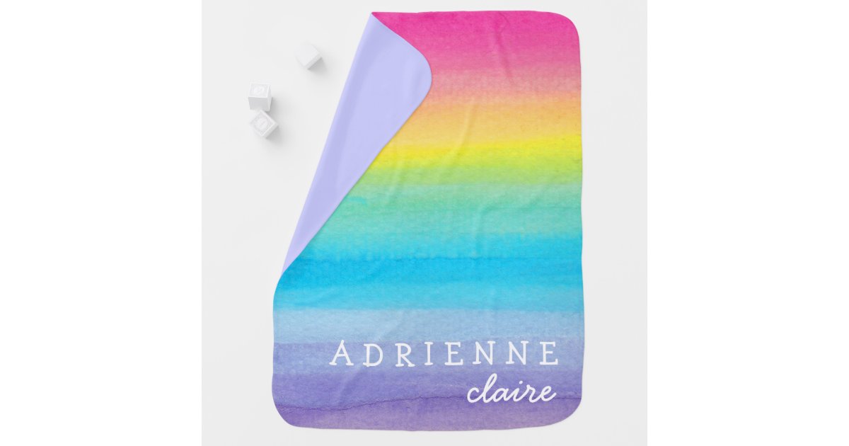 Custom Print Bamboo Toddler Blanket - Pond Rainbow with Pond Rainbow Backing and Pond Trim, One Size main image 1