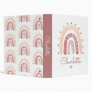 Watercolor Rainbow Personalized Binder