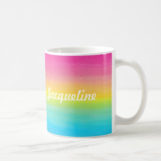 Watercolor Rainbow Personalized Mug (Right)
