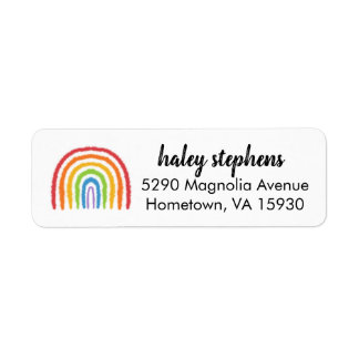 Watercolor Rainbow Personalized Return Address Lab Label