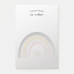 Watercolor rainbow Personalized Teacher Post-it Notes