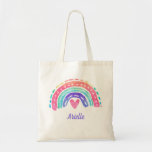 Watercolor Rainbow Personalized Tote Bag<br><div class="desc">Cute watercolor rainbow tote bag with name makes a cheerful and useful gift.</div>