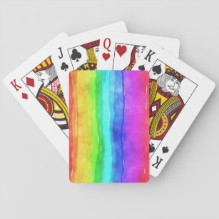 Watercolor Rainbow Playing Cards